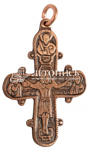 Крест нательный с распятием Иисуса Христа из меди (арт. 10513)