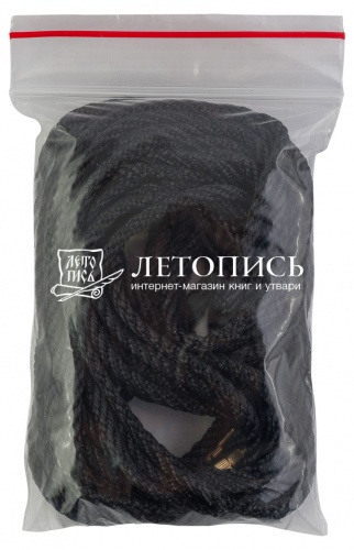 Гайтан хлопчатобумажный на закрутке (цвет черный, 2 мм., 60 см., 10 шт)
