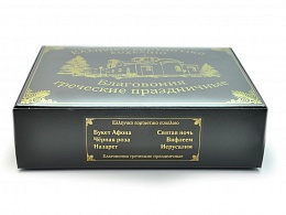 Благовония "Греческие праздники", 3 мл, 6 ароматов (микс 30 штук в 1 коробке) (арт. 17709)