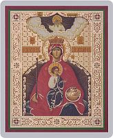 Икона Божией Матери "Державная" (ламинированная с золотым тиснением, 80х60 мм)