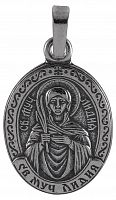Икона нательная с гайтаном: мельхиор, серебро "Святая Мученица Лидия Иллирийская" 
