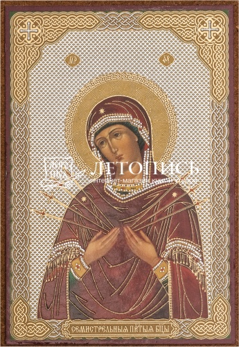 Икона Божией Матери "Семистрельная" (оргалит, 90х60 мм)