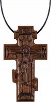Крест нательный деревянный из груши с гайтаном (арт. 13537)