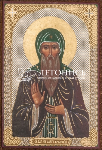 Икона "Святой благоверный князь Олег Брянский" (оргалит, 90х60 мм)