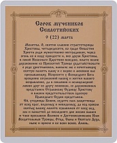 Икона "Сорока мученикам Севастийским" (ламинированная с золотым тиснением, 80х60 мм)