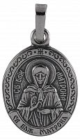 Икона нательная с гайтаном: мельхиор, серебро "Святая Блаженная Старица Матрона Московская"