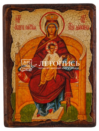 Икона Божией Матери "Державная" на состаренном дереве и холсте (арт. 12788)