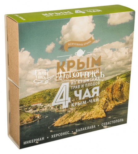 Набор плодово-травяных чаев "Юго-Западный Крым", 4 вида чая в подарочной упаковке