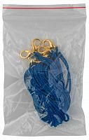 Гайтан хлопчатобумажный на карабине для детей (цвет синий, 1 мм., 45 см., 10 шт) 