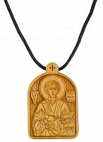 Образ нательный деревянный с гайтаном "Святой Великомученик Пантелеймон"