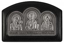 Икона автомобильная "Спаситель, Пресвятая Богородица, Николай Чудотворец" 