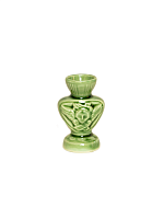 Подсвечник церковный керамический Серафим зеленый, подсвечник для свечи религиозный, d - 10 мм под свечу