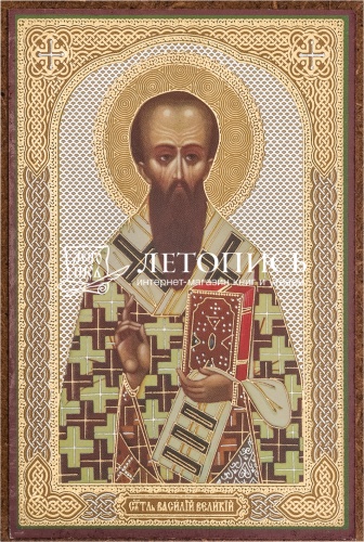 Икона "Святитель Василий Великий" (оргалит, 90х60 мм)