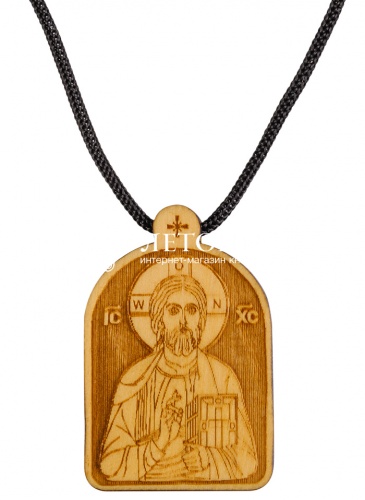 Образ нательный деревянный с гайтаном "Господь Вседержитель"