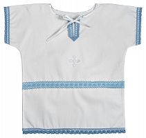 Крестильный набор для мальчика до 1 года, рубашка и чепчик