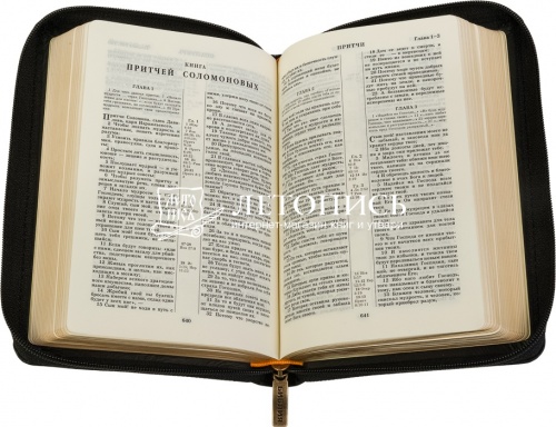 Библия в кожаном переплете на молнии, золотой обрез (арт.14108) фото 2