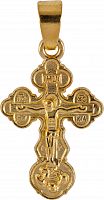 Крест нательный металлический, средний (цвет «золото»), 10 штук (арт. 09017)