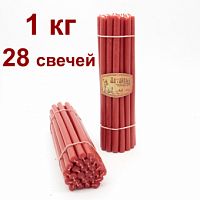 Свечи восковые Алтарные красные № А4, 1 кг (церковные, содержание воска не менее 80%)