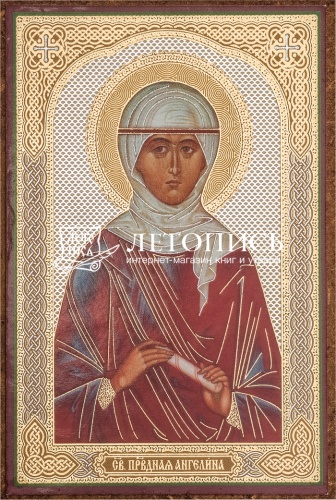 Икона "Святая праведная Ангелина" (оргалит, 90х60 мм)