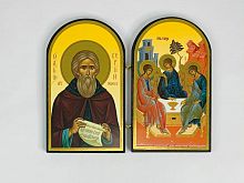 Икона-складень преподобный Сергий Радонежский и Святая Троица (арт. 17269)