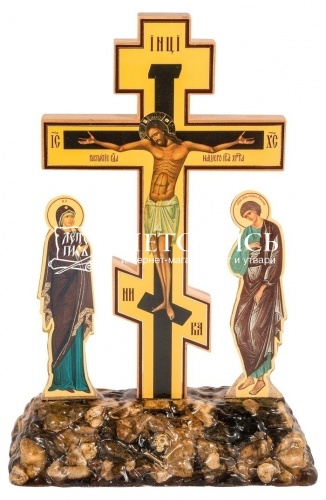 Крест-распятие "Голгофа с предстоящими" на подставке (арт. 10051) фото 3