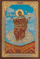 Икона Божией Матери "Спорительница хлебов" (оргалит, 90х60 мм)