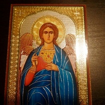 Икона "Святой Архангел Гавриил" (оргалит, 90х60 мм)