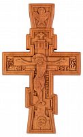 Крест нательный из дерева (65х40 мм, светлый, груша) (арт. 10011)