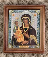 Икона Пресвятая Богородица "Троеручица" (двойное тиснение, 155х130 мм, арт. 17228)