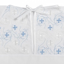 Крестильная рубашка для мальчика от (2 до 3 лет) с голубыми крестами (арт. 13866) 