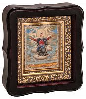 Икона Божией Матери "Спорительница Хлебов" в фигурной деревянной рамке