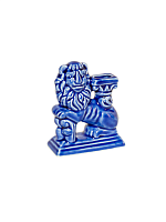 Подсвечник церковный керамический Лев синий, подсвечник для свечи религиозный, d - 8 мм под свечу
