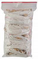 Гайтан хлопчатобумажный на закрутке вощеный (цвет белый, 1 мм., 60 см., 10 шт)