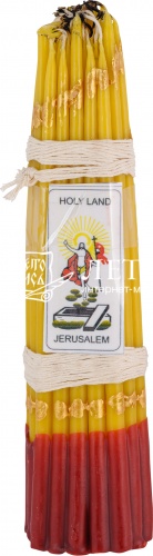 Свечи Иерусалимские  "Желто-Красные" (33 шт., обожженные Иерусалимским огнем) (арт. 15407)