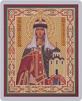 Икона "Святая равноапостольная великая княгиня Ольга" (ламинированная с золотым тиснением, 80х60 мм)