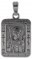 Икона нательная с гайтаном: мельхиор, серебро "Святой Страстотерпец Благоверный Князь Борис" 