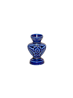 Подсвечник церковный керамический Серафим синий, подсвечник для свечи религиозный, d - 10 мм под свечу