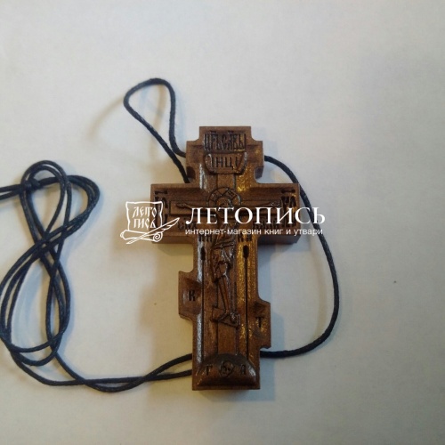 Крест нательный деревянный из груши с гайтаном (арт. 13537) фото 2