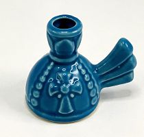 Подсвечник Колокольчик керамический, голубой