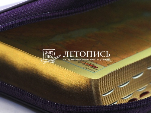 Библия в кожаном переплете на молнии, золотой обрез (арт.08276) фото 4