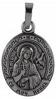 Икона нательная с гайтаном: мельхиор, серебро "Великомученица Ирина Македонская"
