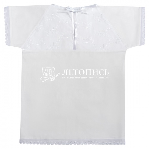 Крестильный набор до 1 года, рубашка и чепчик (арт. 13867)