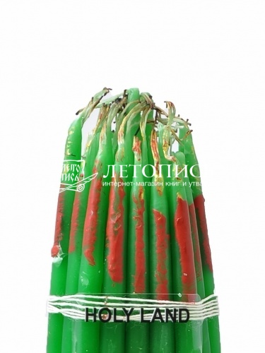 Свечи Иерусалимские "Зеленые" (малые, 33 шт., обожженные Иерусалимским огнем, арт. 14090) фото 2