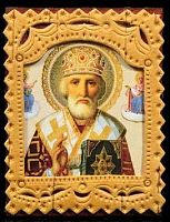 Икона из бересты "Святой Николай Чудотворец" (арт. 14201)