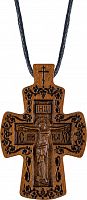 Крест нательный деревянный из груши с гайтаном (арт. 13534)
