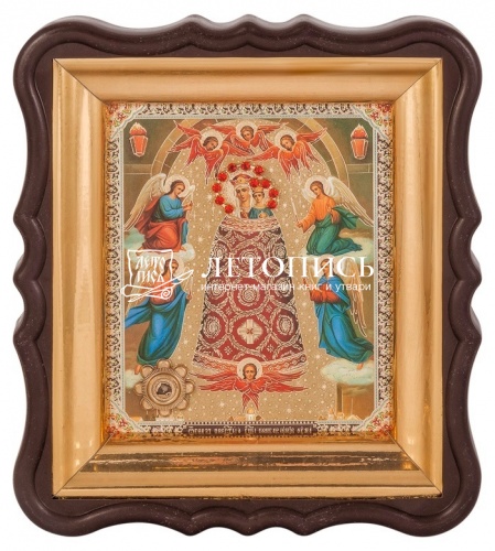 Икона  Божией Матери "Прибавление Ума" с мощевиком, в фигурной рамке  фото 2
