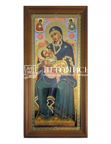 Икона в деревянной рамке Божией Матери "Млекопитательница" (двойное тиснение, 110х220 мм, арт. 17132)