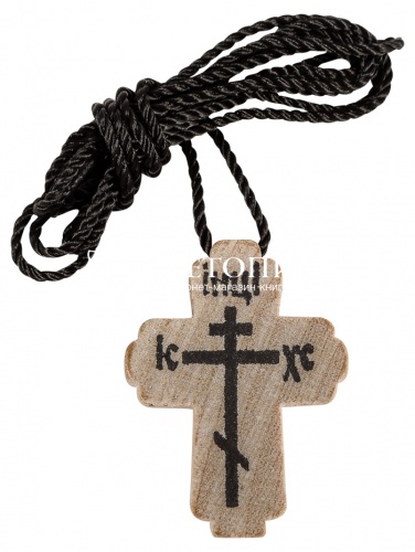 Крест нательный деревянный с гайтаном (арт. 09977)