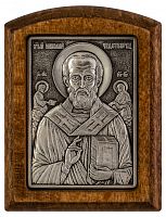 Икона святитель Николай Чудотворец (серебрение)