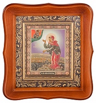 Икона Святая Блаженная Ксения Петербургская в фигурной деревянной рамке